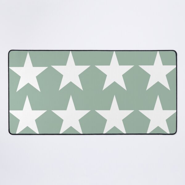 Item preview, Large WHITE and MUTED GREEN STARS designed and sold by RachelMacht.