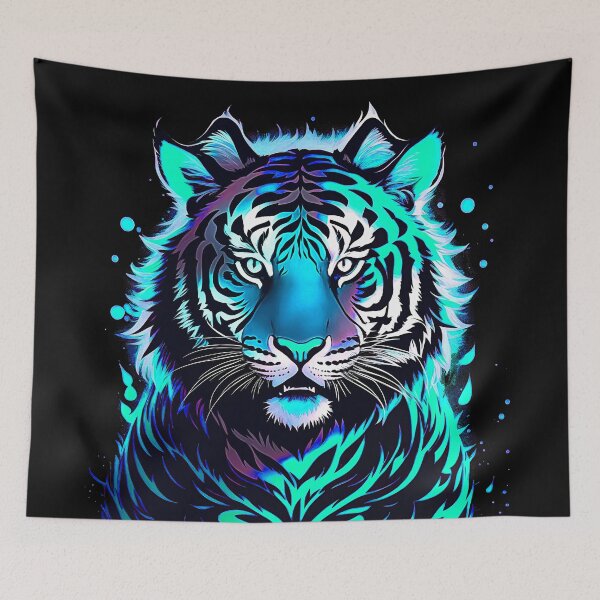 Item preview, Cyan Tiger Starlight Art designed and sold by MindWave THC.