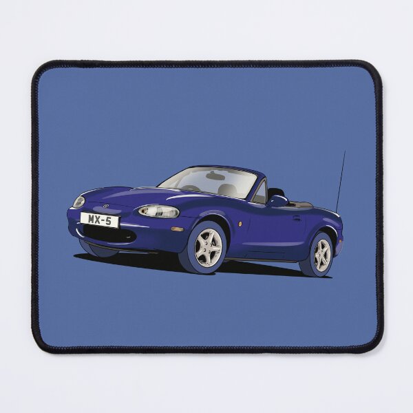 Artikelvorschau, Mazda MX-5 Sportwagen in Blau entworfen und verkauft von Webazoot Industries - Car Art.