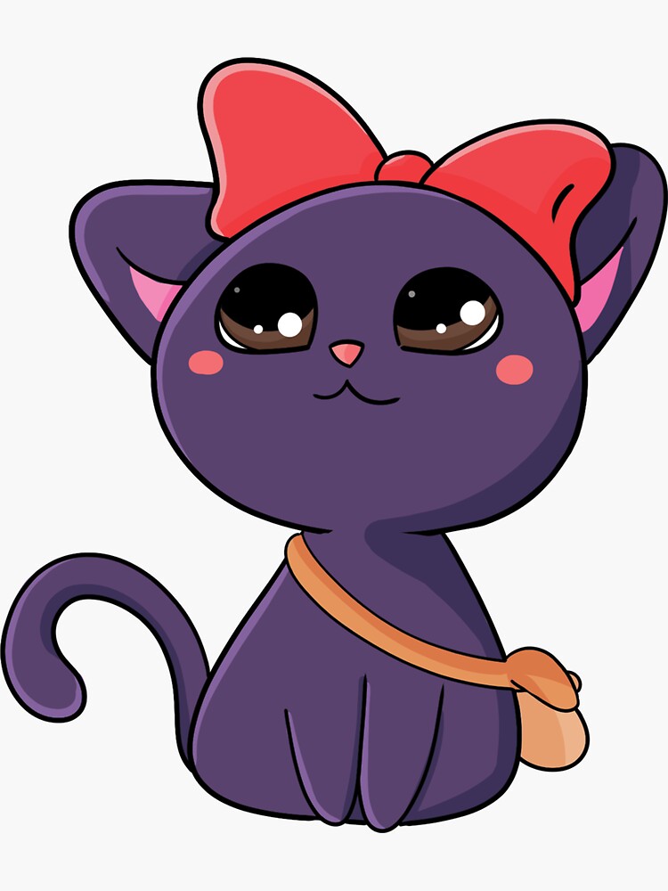 Sticker avec l'œuvre « Chat inspiré de kiki la petite sorcière