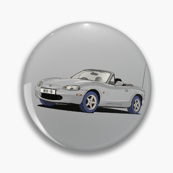 Artikelvorschau, Silberner Sportwagen Mazda MX-5 entworfen und verkauft von Webazoot Industries - Car Art.