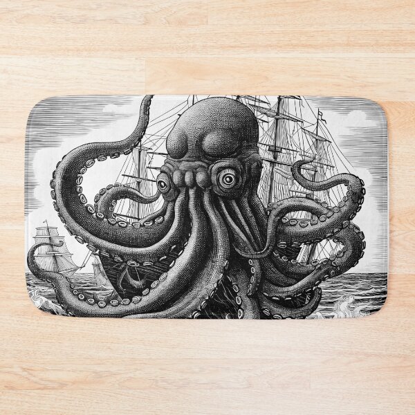 Item preview, Vintage Monster Kraken Attacking a Ship at Sea designed and sold by CoffeeAfterDark.