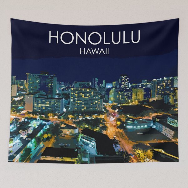 Item preview, Honolulu, Hawaii, USA, Print designed and sold by summattodraw.