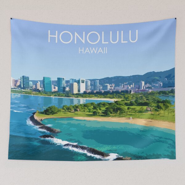 Item preview, Honolulu, Hawaii, USA, Print designed and sold by summattodraw.