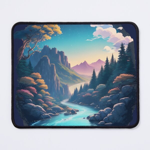 Item preview, Serenity at Night: Flowing River in Calm Surroundings designed and sold by Ceemko's Vintage Corner.