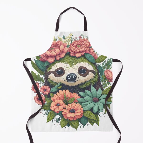 Item preview, Tranquil Vintage Delight: Serene Sloth Amidst a Timeless Blossoming Landscape designed and sold by Ceemko's Vintage Corner.