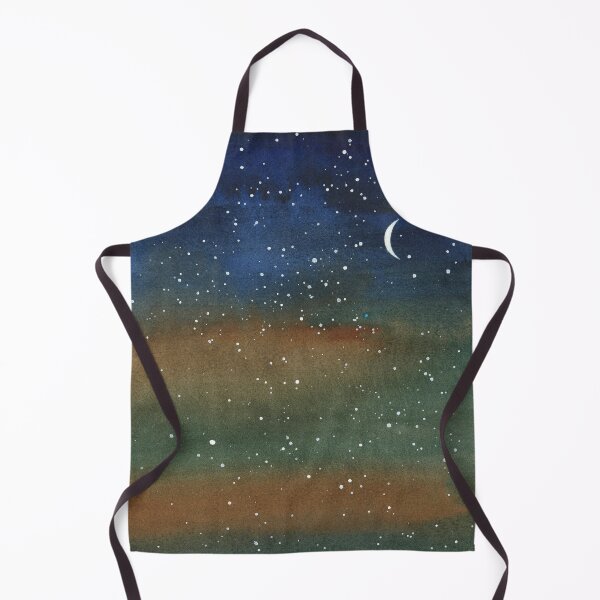 Item preview, Starry night and moon colorful watercolor landscape painting kids room trendy wall art designed and sold by rfoxphoto.