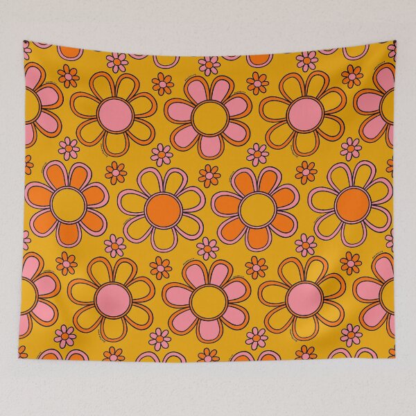 Item preview, Retro Flower Print designed and sold by doodlebymeg.