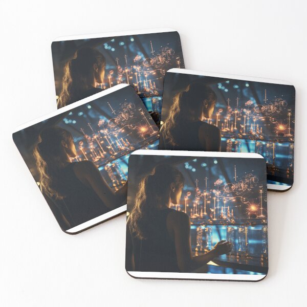 Item preview, Female Bioinformatics Scientist Analyzing Genetic Data designed and sold by TheBrainArt.
