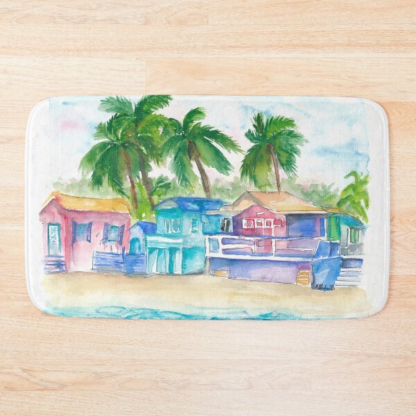 Item preview, Colorful Tropical Houses at the Caribbean Dream Beach Island designed and sold by artshop77.
