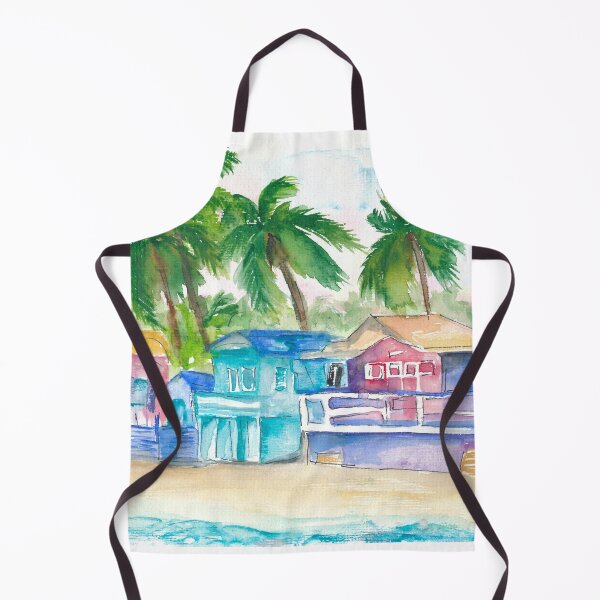 Item preview, Colorful Tropical Houses at the Caribbean Dream Beach Island designed and sold by artshop77.