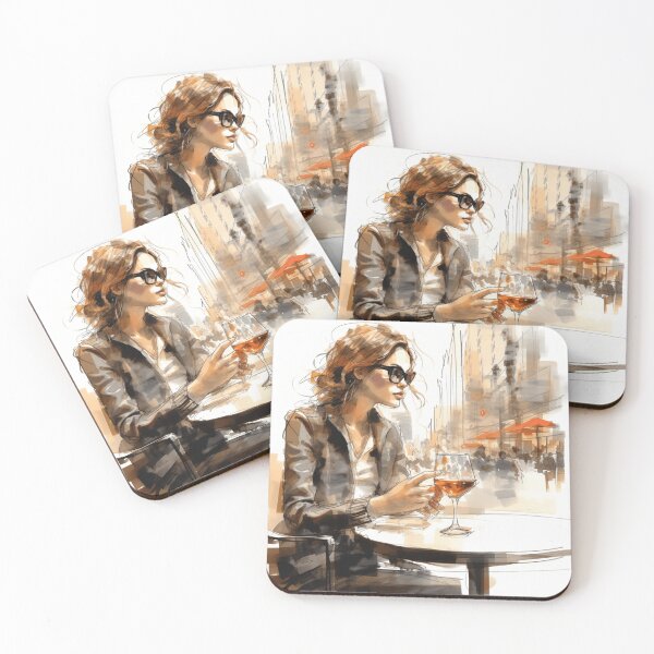 Item preview, A Woman Having a Glass of Wine  designed and sold by Sketch-Shack.