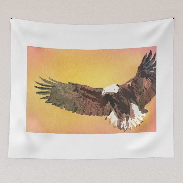 Item preview, Eagle watercolor painting bald eagle colorful wall art bird trendy wall decor bright interior designed and sold by rfoxphoto.