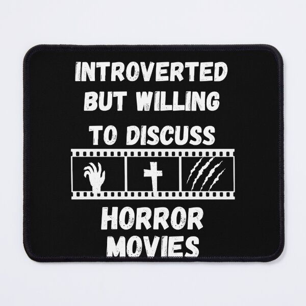 Artikelvorschau, Introvertiert, aber bereit, über Horrorfilme zu diskutieren entworfen und verkauft von Introvertish.