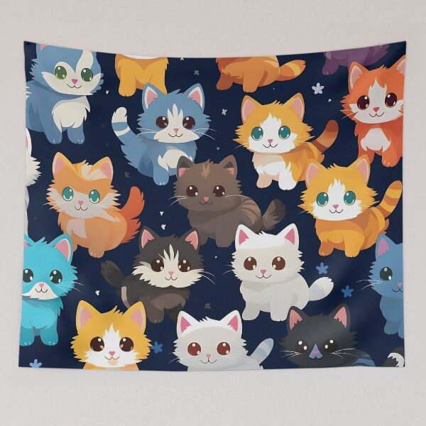 Item preview, Whimsical Anime Cats Adventure designed and sold by imaginariumlab.