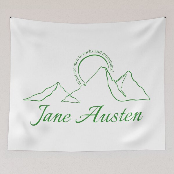 Item preview, Jane Austen nature green line art designed and sold by MerytonGallery.