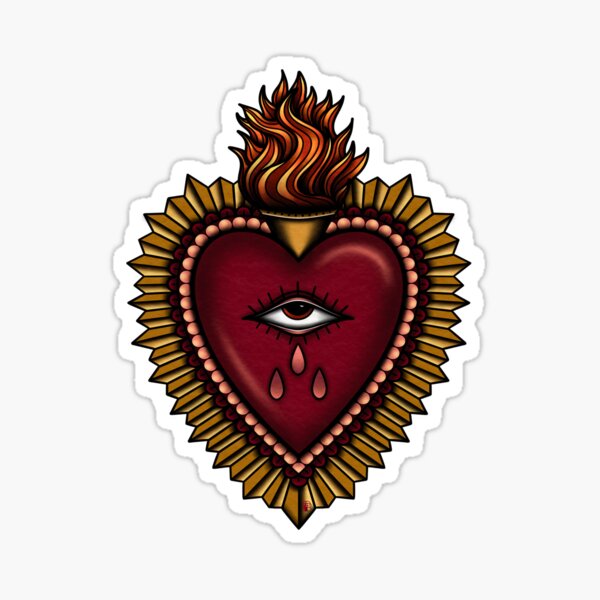 Old school sacred heart tattoo Sticker by prscllart