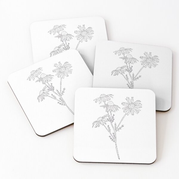 Item preview, daisy flower, pendrawing, lineart designed and sold by liny-art.