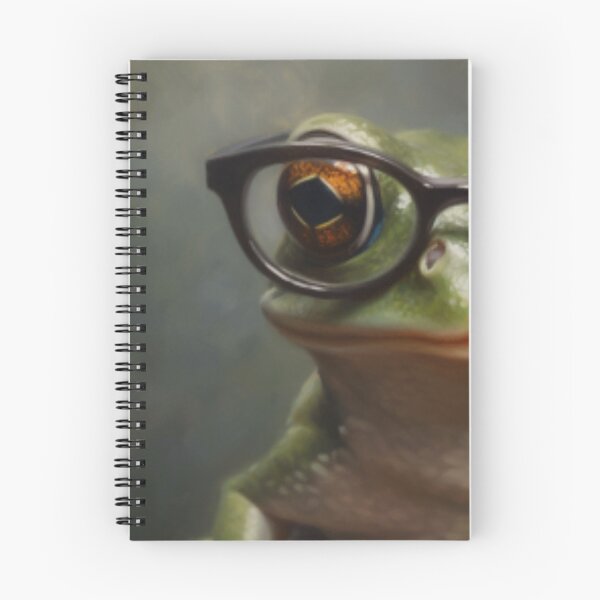 Item preview, Beautiful Oil painting of a frog wearing glasses designed and sold by SPECTRA005.
