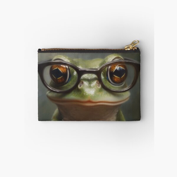 Item preview, Beautiful Oil painting of a frog wearing glasses designed and sold by SPECTRA005.
