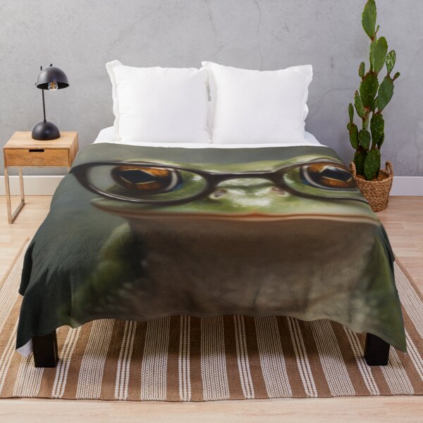 Item preview, Beautiful Oil painting of a frog wearing glasses designed and sold by SPECTRA005.