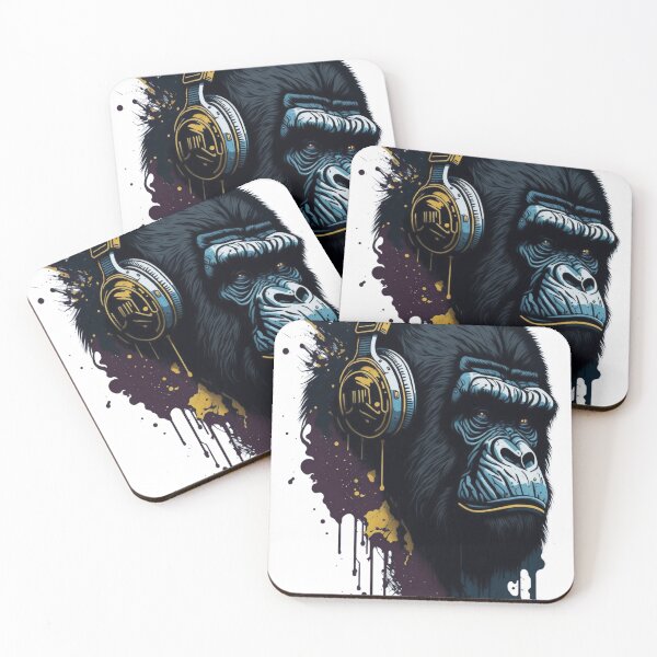 Item preview, Gorilla wearing headphones designed and sold by Mo-rx.