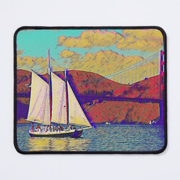 Item preview, SAILBOAT BY GOLDEN GATE BRIDGE designed and sold by ArtbyRolleen.