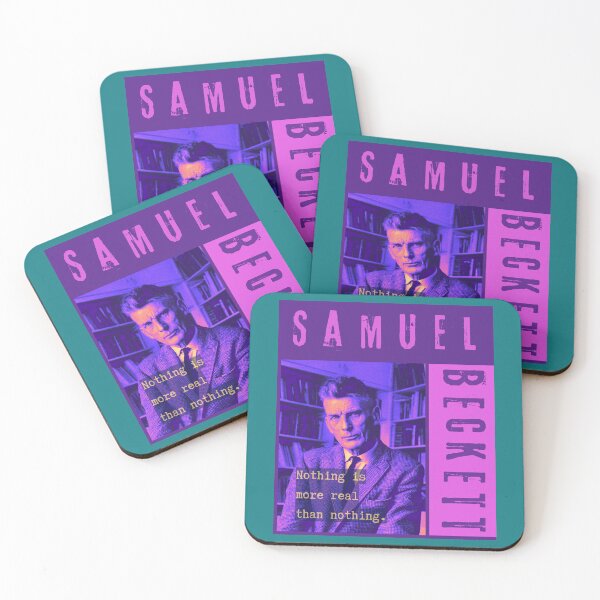 Item preview, Samuel Beckett portrait and quote:  "Nothing is more real than nothing" designed and sold by artbleed.