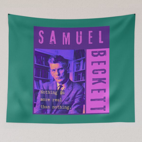 Item preview, Samuel Beckett portrait and quote:  "Nothing is more real than nothing" designed and sold by artbleed.