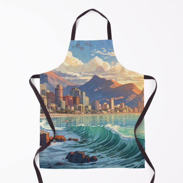 Item preview, Oceanside Cityscape with a mountain view designed and sold by schamsyy.
