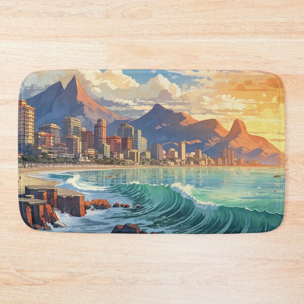 Item preview, Oceanside Cityscape with a mountain view designed and sold by schamsyy.