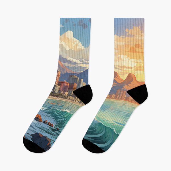 Item preview, Oceanside Cityscape with a mountain view designed and sold by schamsyy.