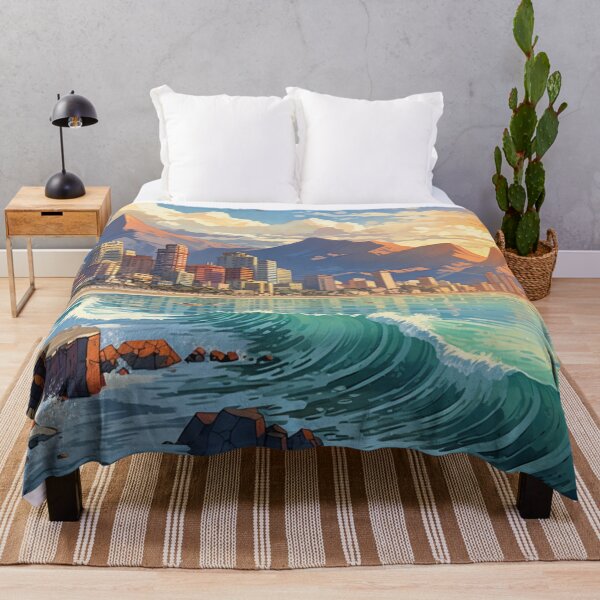 Item preview, Oceanside Cityscape with a mountain view designed and sold by schamsyy.