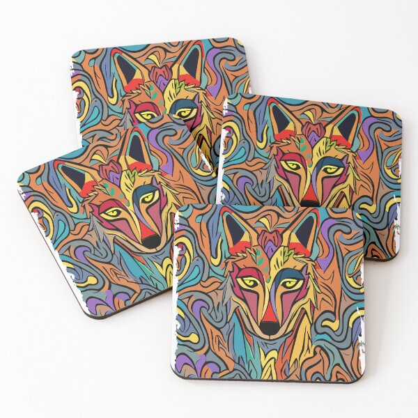 Item preview, colorful wolf head designed and sold by Five Seventy Five.