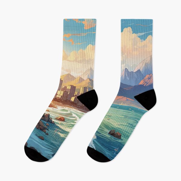 Item preview, Oceanside city with a view and mountains designed and sold by schamsyy.