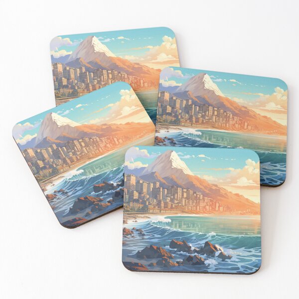 Item preview, Oceanside city with a mountain and ocean view designed and sold by schamsyy.