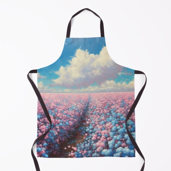 Item preview, Beautiful painting of pink and blue cotton field designed and sold by SPECTRA005.