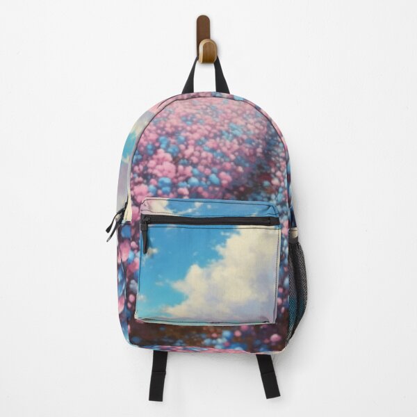 Item preview, Beautiful painting of pink and blue cotton field designed and sold by SPECTRA005.