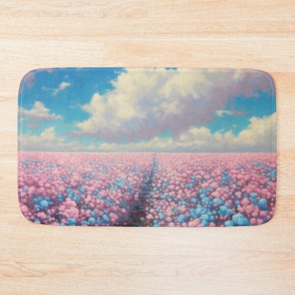 Item preview, Beautiful painting of pink and blue cotton field designed and sold by SPECTRA005.