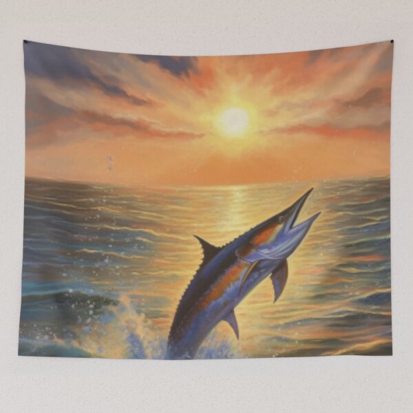 Item preview, Beautiful Oil painting of a fish jumping out of water designed and sold by SPECTRA005.