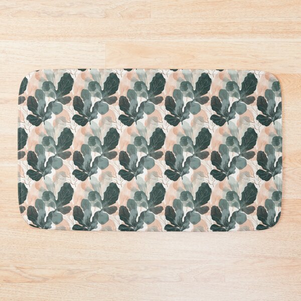 Item preview, Trendy Fiddle Leaf Fig Retro Design - Green & Cream Vintage Pattern Art designed and sold by Retro-ArtDeco.