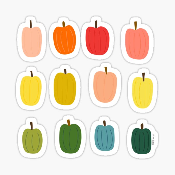 Colorful Pumpkins Sticker