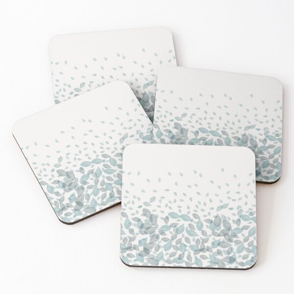 Item preview, Watercolor Scatter Leaves (Teal) designed and sold by Ericksondesigns.