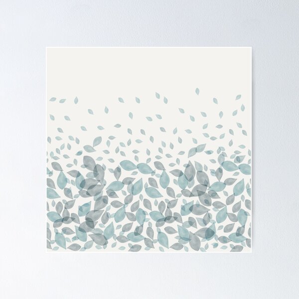 Item preview, Watercolor Scatter Leaves (Teal) designed and sold by Ericksondesigns.