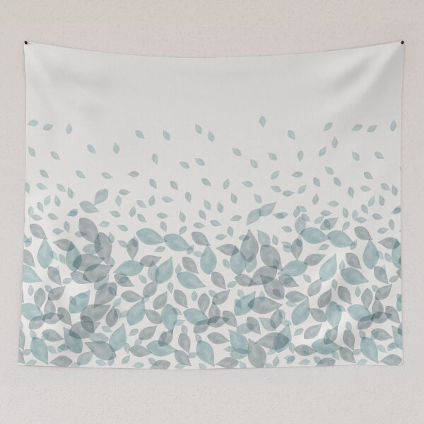 Item preview, Watercolor Scatter Leaves (Teal) designed and sold by Ericksondesigns.