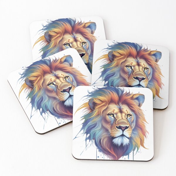 Item preview, Vibrant Majesty: Colorful Lion Head designed and sold by Ceemko's Vintage Corner.
