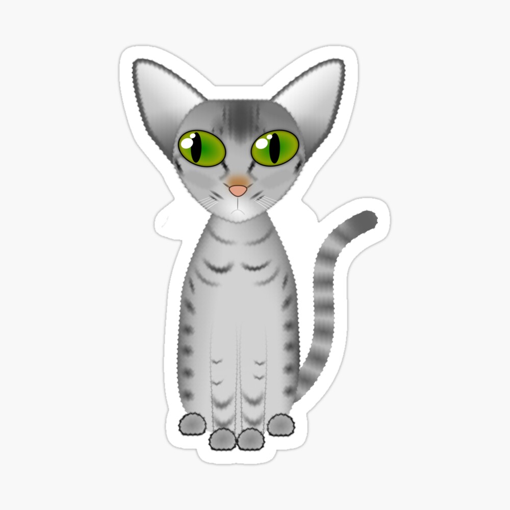 Poster Devon Rex Chat Gris Et Noir Avec Des Rayures Et Des Yeux Verts Par M Lorentsson Redbubble