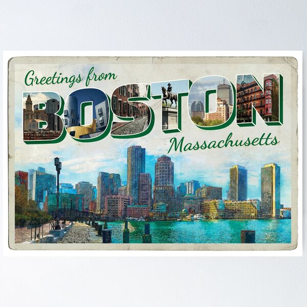 Item preview, Saludos desde Boston en Massachusetts Recuerdo retro de estilo vintage designed and sold by DeveloperProp0.