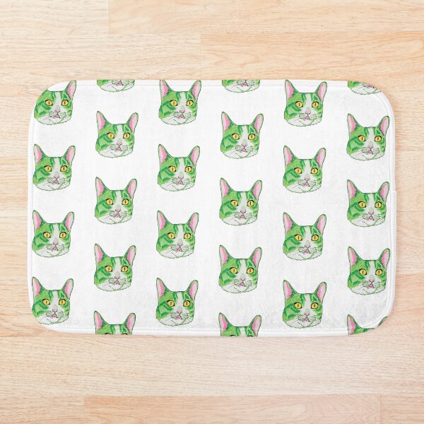 Item preview, Derpy Green Kitty designed and sold by sketchymaja.
