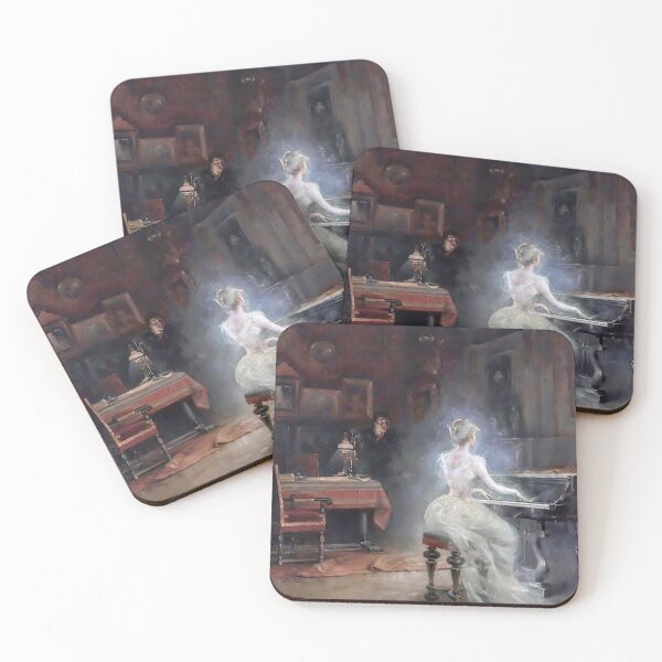 Item preview, Spirit (ghost woman playing piano) 1885, by George Roux designed and sold by Gabriel S.